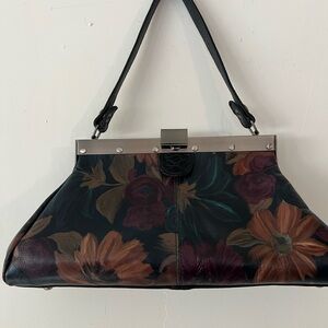Patricia Nash Black and Brown Floral Shoulder Bag